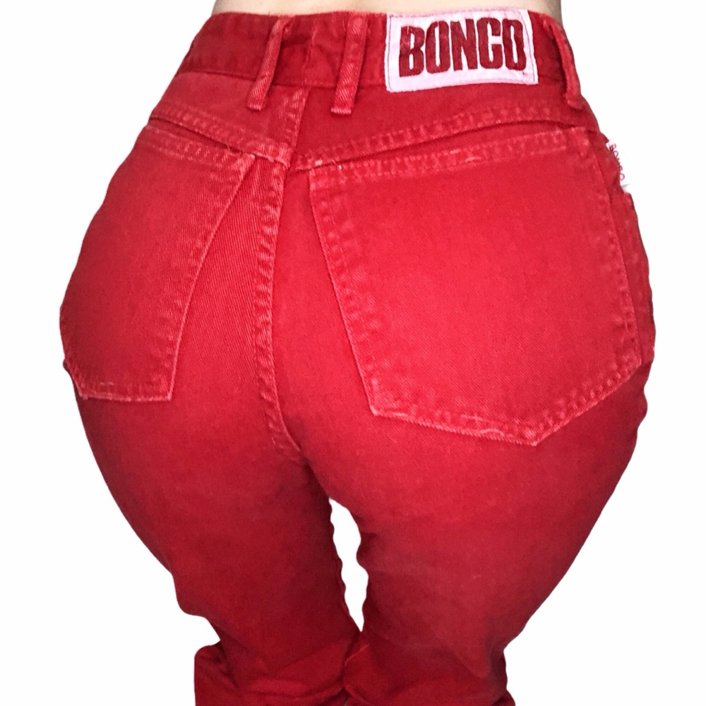 Vintage red Bongo high waisted straight leg jeans - Picture 8 of 14